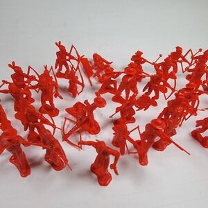Marx reproduction 54mm red brown Indians lot of +30‎